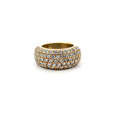 14k Yellow Gold 2.00ct E VS2 Round (5) Row of (74)Round Diamond Ring 9mm
